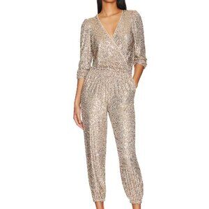 NWT Generation Love‎ Revolve Meadow Sequin Jumpsuit Champagne Size Medium